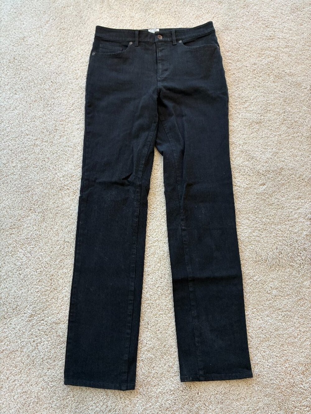 LL Bean Women's Classic Fit Straight Leg Black Jeans Pants